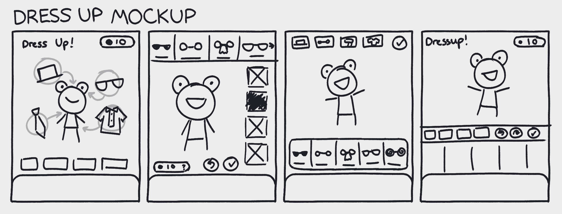 Dress Up Mockup Sketches